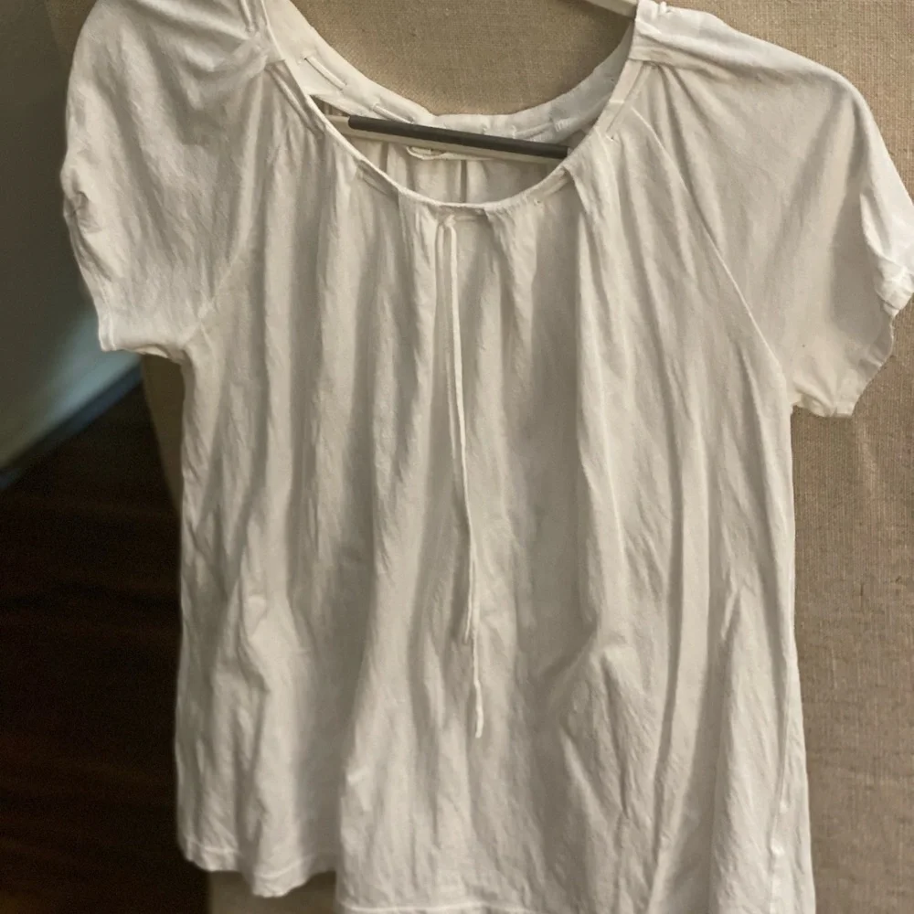 J. Crew White Short Sleeve Pleat-Front Tee